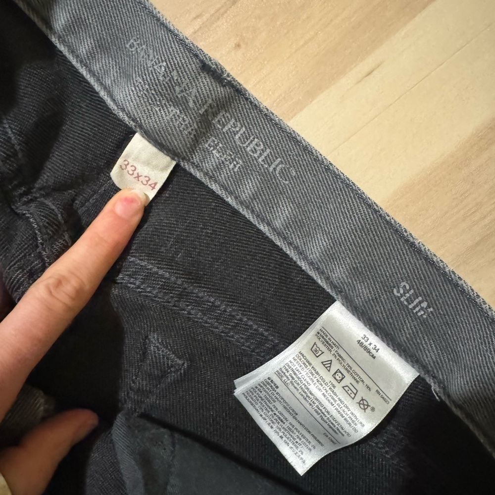 Banana Republic Men's Dark Gray Slim Luxe Traveler Jeans - Picture 7 of 7